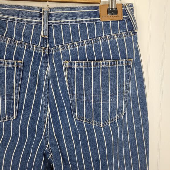 American Eagle Pinstripe Mom Jean Size 8 - Picture 5 of 13